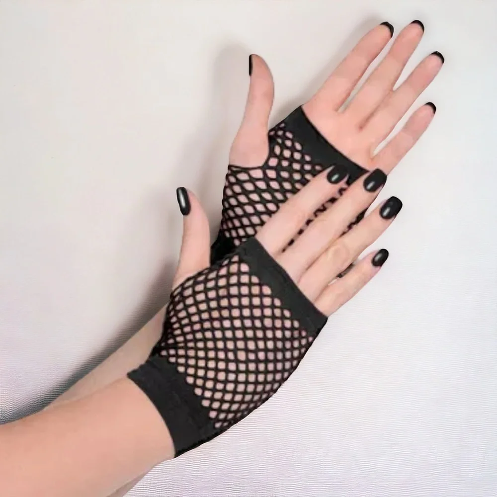 Brand New Black Fishnet Glovelettes – Perfect for Game Day or 80’s Costume!
